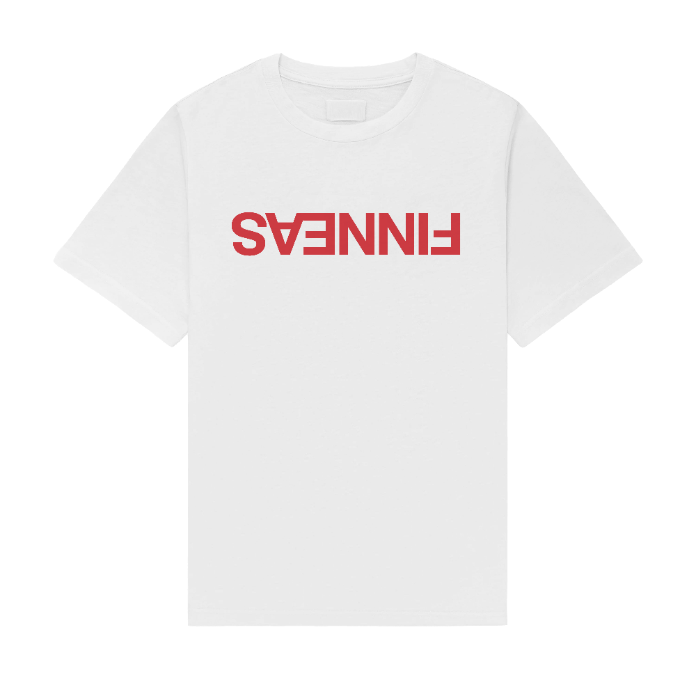 Upside down FINNEAS Logo White Tee Finneas Store